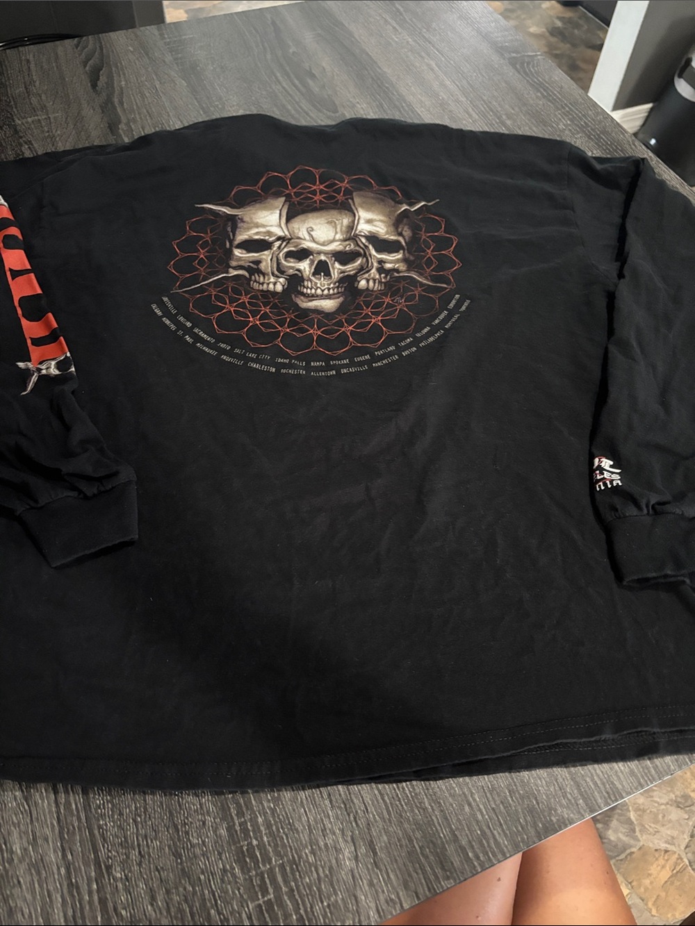 Tool Black Graphic Skull Long-Sleeve Men's Shirt